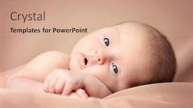  Presentation with pediatrics - Theme with portrait-of-a-sweet-newborn background and a coral colored foreground