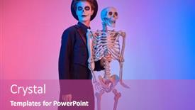  Presentation with skeleton - Slides consisting of portrait-of-a-teenage-boy background and a  colored foreground