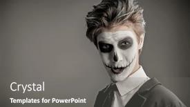  Presentation with empty space dance studio - PPT theme having portrait-of-a-teenage-boy background and a gray colored foreground