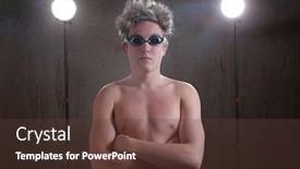  Presentation with long hair - Presentation having portrait-of-a-teenage-swimmer background and a tawny brown colored foreground