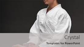  Presentation with martial arts - Slide deck consisting of portrait-of-a-teenager-dressed background and a light gray colored foreground
