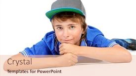  Presentation with knowledge - Colorful presentation theme enhanced with portrait-of-a-teenager-posing backdrop and a lemonade colored foreground