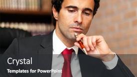  Presentation with lawyer - Slide set enhanced with portrait-of-a-thoughtful-lawyer background and a dark gray colored foreground