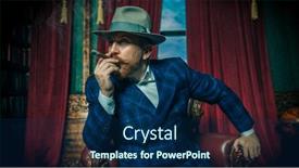  Presentation with cigar - Slide set consisting of portrait-of-a-thoughtful-man background and a navy blue colored foreground