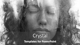  Presentation with black woman - Cool new PPT layouts with portrait-of-a-thoughtful-young backdrop and a dark gray colored foreground