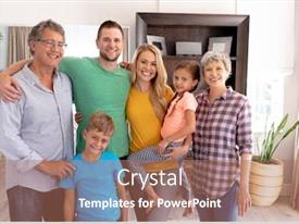 Portrait Of A Three Generation PPT template 75 | CrystalGraphics