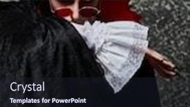  Presentation with 19th century - PPT theme consisting of portrait-of-a-traditional-vampire background and a wine colored foreground