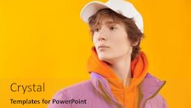  Presentation with youth - Presentation enhanced with portrait-of-a-trendy-teenage background and a gold colored foreground