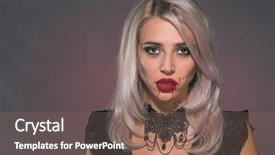  Presentation with happy holiday - Beautiful slide set featuring portrait of a vampire woman backdrop and a violet colored foreground