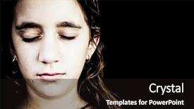  Presentation with sad girl - Cool new slide set with children drama - dramatic portrait of a very backdrop and a wine colored foreground