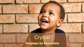  Presentation with brick wall - PPT layouts with portrait-of-a-village-happy background and a red colored foreground