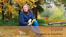  Presentation with bright yellow - Audience pleasing PPT layouts consisting of portrait-of-a-woman-posing backdrop and a gold colored foreground