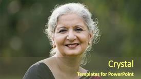  Presentation with park - PPT layouts consisting of portrait of a woman smiling background and a tawny brown colored foreground