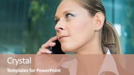  Presentation with talking on phone - Audience pleasing PPT layouts consisting of portrait of a woman talking backdrop and a  colored foreground