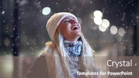  Presentation with wind energy close up portrait - Theme enhanced with portrait-of-a-woman-walking background and a gray colored foreground