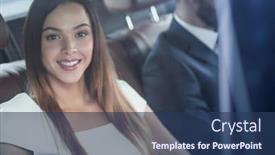  Presentation with car seat - Beautiful presentation featuring portrait of a woman in a white dress in her car in the back seat backdrop and a ocean colored foreground