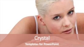  Presentation with bleached - Slides having portrait of a woman with bleached hair background and a coral colored foreground