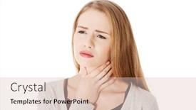  Presentation with pain - Cool new presentation theme with portrait of a woman with throat pain backdrop and a lemonade colored foreground