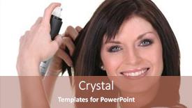  Presentation with spray - PPT layouts enhanced with portrait-of-a-woman background and a coral colored foreground