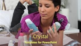  Presentation with cosmetics - Cool new presentation with portrait-of-a-woman backdrop and a violet colored foreground