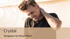  Presentation with wounded - Cool new presentation theme with portrait of a wounded sportsman backdrop and a coral colored foreground