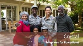  Presentation with diverse family - Theme enhanced with portrait-of-a-young-adult background and a tawny brown colored foreground
