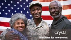  Presentation with american flag - Audience pleasing PPT layouts consisting of portrait-of-a-young-adult backdrop and a dark gray colored foreground