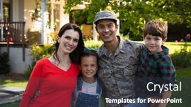  Presentation with home garden - Colorful PPT theme enhanced with portrait-of-a-young-adult backdrop and a tawny brown colored foreground