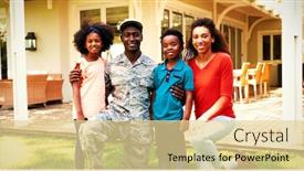  Presentation with kneeling - Audience pleasing slide deck consisting of portrait-of-a-young-adult backdrop and a blonde colored foreground