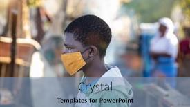  Presentation with yellow - Colorful presentation design enhanced with portrait-of-a-young-african backdrop and a teal colored foreground