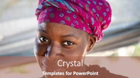  Presentation with african woman - Presentation theme with portrait-of-a-young-african background and a red colored foreground