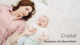  Presentation with mom baby - PPT theme with portrait-of-a-young-beautiful background and a lemonade colored foreground