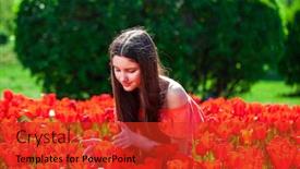  Presentation with beautiful young girl red - Audience pleasing presentation design consisting of portrait-of-a-young-beautiful backdrop and a red colored foreground