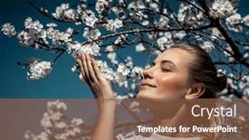  Presentation with nature countryside - Cool new PPT theme with portrait-of-a-young-beautiful backdrop and a tawny brown colored foreground