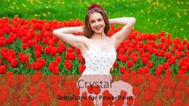  Presentation with beautiful young girl red - PPT layouts featuring portrait-of-a-young-beautiful background and a red colored foreground