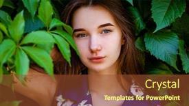  Presentation with poison - Colorful presentation theme enhanced with portrait-of-a-young-beautiful backdrop and a tawny brown colored foreground