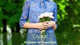  Presentation with summer flowers - Cool new PPT layouts with portrait-of-a-young-beautiful backdrop and a tawny brown colored foreground