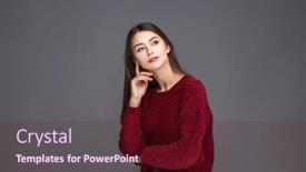  Presentation with beautiful young girl red - Presentation having portrait-of-a-young-beautiful background and a  colored foreground