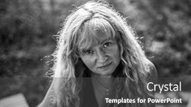  Presentation with black woman - PPT layouts featuring portrait-of-a-young-beautiful background and a dark gray colored foreground