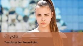  Presentation with it´s a girl - Slide set enhanced with portrait-of-a-young-beautiful background and a coral colored foreground