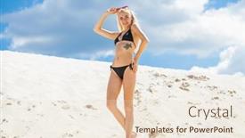  Presentation with black girl - Presentation theme enhanced with portrait-of-a-young-beautiful background and a lemonade colored foreground