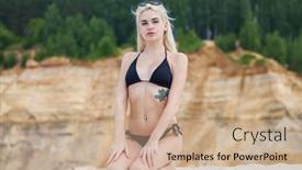  Presentation with black girl - Slide set with portrait-of-a-young-beautiful background and a coral colored foreground