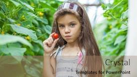  Presentation with preschool - Presentation theme having portrait-of-a-young-beautiful background and a coral colored foreground