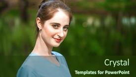  Presentation with pond - Presentation design having portrait-of-a-young-beautiful background and a  colored foreground