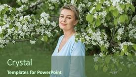  Presentation with cherry - PPT theme consisting of portrait-of-a-young-beautiful background and a tawny brown colored foreground