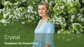  Presentation with cherry - PPT layouts having portrait-of-a-young-beautiful background and a  colored foreground