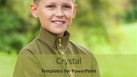  Presentation with second world war - Beautiful PPT theme featuring portrait-of-a-young-boy backdrop and a yellow colored foreground