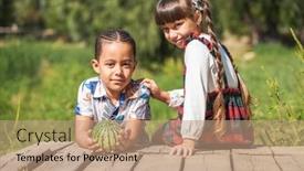  Presentation with summer - Theme having portrait-of-a-young-boy background and a  colored foreground