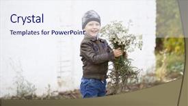  Presentation with pilot - Amazing slide set having portrait of a young boy in pilot leather jacket in autumn park backdrop and a sky blue colored foreground