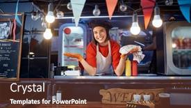  Presentation with food service - Amazing theme having portrait-of-a-young-caucasian backdrop and a tawny brown colored foreground